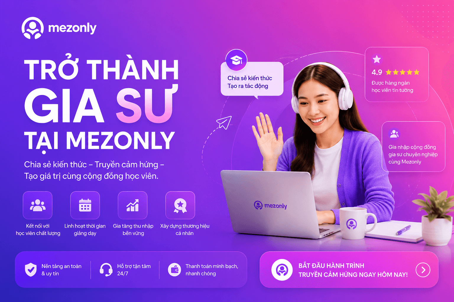 Trở Thành Gia Sư Tại Mezonly – Chia Sẻ Kiến Thức, Tạo Dựng Giá Trị